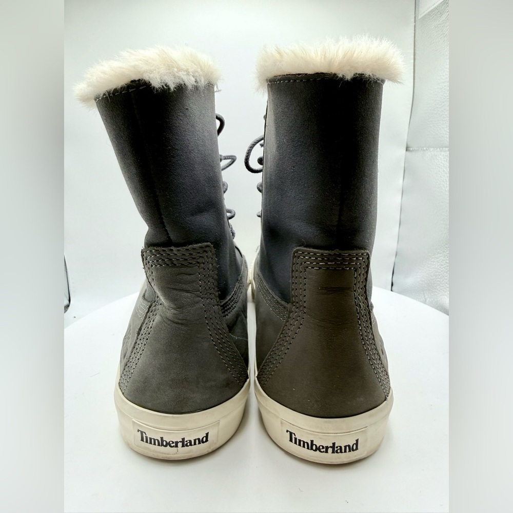 Timberland Gray Faux Fur Lined Winter‎ Boots ReBOTL Women’s Size 9 - Picture 4 of 8